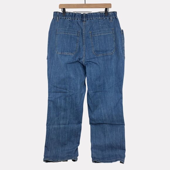 Judy Blue Straight Leg Elastic Waist Jeans Womens 16W/18W Blue Front Seam - Picture 2 of 8